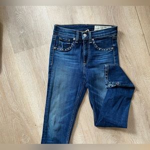 Rag & bone studded ankle skinny